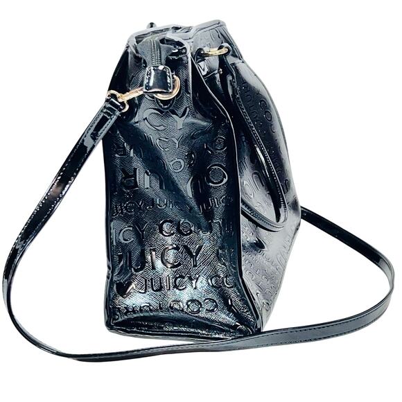 Juicy Couture Tote Handbag "Chain My Heart" Liqourice Black Heart Charms New - Picture 3 of 13